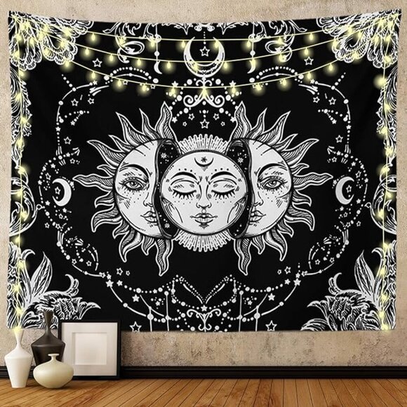 Brandy Melville Other - Sun and Moon Black & White Wall Tapestry Bedroom Decor 59" W x 51" L